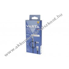 Varta Speed Charge & Sync 3in1 USB A Lightning/Micro USB/Type-C k�bel 2m 12W MFi