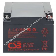 CSB GP12260 VdS 12V 26Ah M5 csavaros csatlakoz�s karbantart�smentes AGM �lom Akkumul�tor