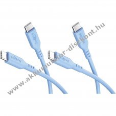 Goobay Silicone Cable USB-C 1,5m 60W 3A k�k 2db/csomag