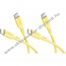Goobay Silicone Cable USB-C 1,5m 60W 3A 2db s�rga