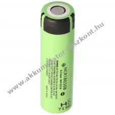 Panasonic NCR18650B fej n�lk�l, lapos pozit�v p�lus� 65.3x18.5mm 3.6-3.7V 3400mAh Akkumul�tor Li-Ion