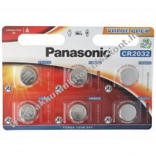 Panasonic CR2032 gombelem 6db/csomag IEC CR2032 10�v t�rolhat�s�g l�tium
