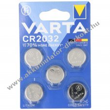 Varta CR2032 3V gombelem 5db csomag l�tium