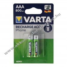 Varta T398 Phone Power AAA (mikro) Akkumul�tor 800mAh 2db/csomag