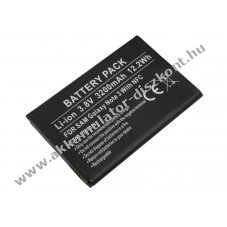 Helyettes�t� Akkumul�tor Samsung Galaxy Note 3 3,8V 3200mAh 12,2Wh NFC Li-ion