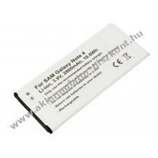 Helyettes�t� Akkumul�tor Samsung Galaxy Note 4 3,8V 2800mAh 10,6Wh NFC-vel Li-ion