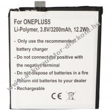 Helyettes�t� Akkumul�tor ONEPLUS 5 3,85V 3300mAh 12,7Wh be�p�tett Li-Polymer