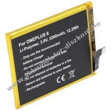 Helyettes�t� Akkumul�tor ONEPLUS 6 3,85V 3300mAh 12,7Wh be�p�tett szersz�m n�lk�l Li-Polymer