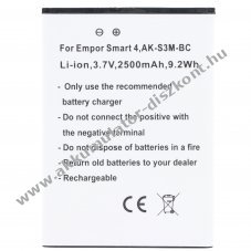 Helyettes�t� Akkumul�tor Emporia Smart 4 AK-S3M-BC 3,7V 2500mAh 9,2Wh Li-ion