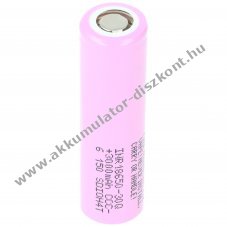 18650 hengeres Akkumul�tor 3,7V 3000mAh 11,1Wh Li-ion