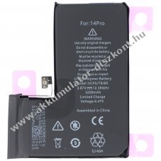 Helyettes�t� Akkumul�tor Apple iPhone 14 Pro 3,87V 3200mAh 12,38Wh be�p�tett Li-Polymer