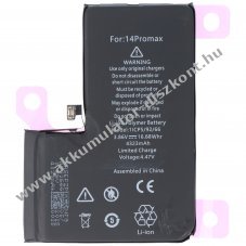 Helyettes�t� Akkumul�tor Apple iPhone 14 Pro Max be�p�tett 3,86V 4323mAh 16,68Wh Li-Polymer