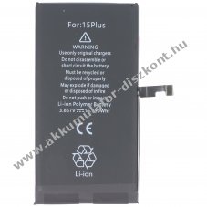 Helyettes�t� Akkumul�tor iPhone 15 Plus 3,86V 4383mAh 16,95Wh be�p�tett Li-Polymer