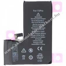 Helyettes�t� Akkumul�tor Apple iPhone 15 Pro 3,87V 3274mAh 12,7Wh Li-Polymer