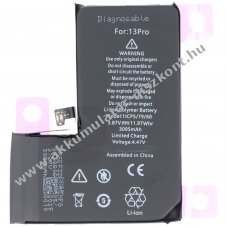 Helyettes�t� Akkumul�tor iPhone 13 Pro 3,85V 3095mAh 11,9Wh be�p�tett diagnosztiz�lhat� Li-Polymer