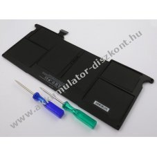 Helyettes�t� Akkumul�tor MacBook Air 11 A1465 A1495 7,6V 5100mAh 39Wh be�p�tett szersz�mokkal Li-Polymer