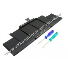 Helyettes�t� Akkumul�tor A1417 MacBook Pro 15 A1398 2012/2013 10,95V 8460mAh 95,0Wh be�p�tett Li-Polymer