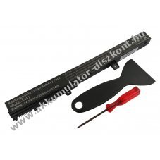 Helyettes�t� Akkumul�tor ASUS X451 14,8V 2200mAh 33Wh fekete szersz�mokkal Li-ion