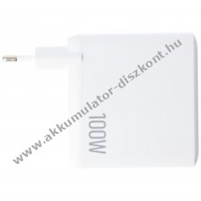 Helyettes�t� GaN t�lt� 100W feh�r USB-C/USB-A