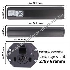 PowerPack kompatibilis Bosch Active (Plus) / Performance (CX) 36V 461Wh 12500mAh Li-ion