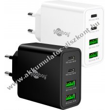 Goobay Multi Fast Charger 65W USB-C PD GaN feh�r 2x USB-C 2x USB-A