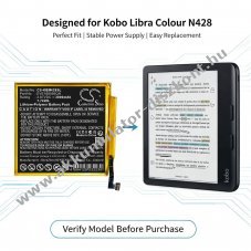 Helyettes�t� e-k�nyv olvas� Akkumul�tor Kobo Libra Colour EVE188595QH 2000mAh 7.74Wh 3.87V