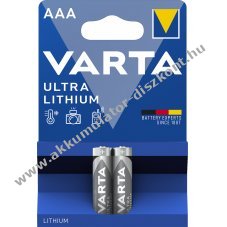 VARTA Ultra l�tium AAA (mikro) 6103 2db/csomag elem
