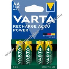 Varta Recharge HR6 AA Mignon ceruza Akkumul�tor 1.2V 2400mAh 4db/csomag NiMH