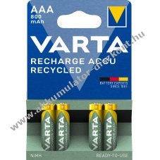 Varta �jrahasznos�tott HR3 AAA (mikro) Akkumul�tor 800mAh 4db/csomag NiMH