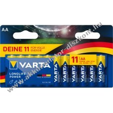 Varta Longlife Power LR6 AA Mignon ceruza 4906 alk�li elem 11db/csomag