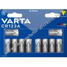 Varta Foto l�tium CR123A elem 10db/csomag