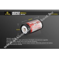 Xtar 18350 nagy teljes�tm�ny� Akkumul�tor 3,7V 900mAh Li-Mn