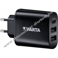 Varta fali t�lt� 2xUSB-A 1xUSB-C