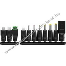 T�pegys�g-adapterk�szlet 11db 6x DC-csatlakoz� USB-C USB Mini-B Micro-USB USB-A csavaros sorkapocs
