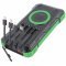 Napelemes Powerbank 20000mAh, Qi gyorstlts, LED vilgts, ngy kbellel, zld