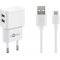 Goobay Micro USB töltő készlet 2.4A, 2 USB porttal és USB kábellel 1m fehér Goobay Micro USB töltő készlet 2.4A, 2 USB porttal és USB kábellel 1m fehér