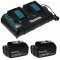 Makita dupla akkumulátor töltő típus BL1450 + 2db Makita Akkumulátor típus BL1850 Makita dupla akkumulátor töltő típus BL1450 + 2db Makita Akkumulátor típus BL1850