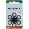 Varta Ecopack elem P312 hallkszlkhez 6db/csomag