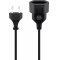 Hálózati hosszabbító kábel Europlug, 2m, fekete Hálózati hosszabbító kábel Europlug, 2m, fekete