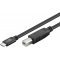 USB-C nyomtatkbel, fekete, 1m