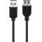 USB 2.0 hosszabító kábel, fekete, 30cm USB 2.0 hosszabító kábel, fekete, 30cm
