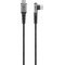 USB-C kábel fém fejjel, szövetborítással, 90 fokos fejjel USB-C kábel fém fejjel, szövetborítással, 90 fokos fejjel
