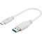 USB-C - USB A 3.0 kábel, fehér, 20cm - A készlet erejéig! USB-C - USB A 3.0 kábel, fehér, 20cm - A készlet erejéig!