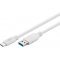 USB-A 3.0 kábel > USB-C kábel, 15W, fehér, 50cm - A készlet erejéig! USB-A 3.0 kábel > USB-C kábel, 15W, fehér, 50cm - A készlet erejéig!