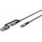 USB-C kábel szövetborítással, 3m, szürke, USB-A adapterrel - A készlet erejéig! USB-C kábel szövetborítással, 3m, szürke, USB-A adapterrel - A készlet erejéig!