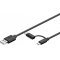 2in1 USB kábel Micro-B és USB-C csatlakozókkal együtt 1m 2in1 USB kábel Micro-B és USB-C csatlakozókkal együtt 1m