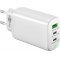 USB-C Power Delivery 3 portos gyorstöltő, 65W, fehér USB-C Power Delivery 3 portos gyorstöltő, 65W, fehér