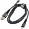 Lightning - USB-A szövetkábel fémcsatlakozóval (fémszürke/ezüst), 1m Lightning - USB-A szövetkábel fémcsatlakozóval (fémszürke/ezüst), 1m