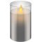 LED valódi viaszgyertya üvegben, 7.5cm x 12.5 cm, szürke LED valódi viaszgyertya üvegben, 7.5cm x 12.5 cm, szürke