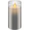 LED valódi viasz gyertya üvegben, 7,5cm x 15 cm, szürke LED valódi viasz gyertya üvegben, 7,5cm x 15 cm, szürke